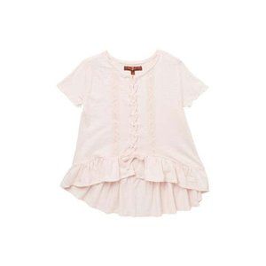 7 For All Mankind Lace Up Slub T Shirt Girls Size Large (12-14) Crystal Pink